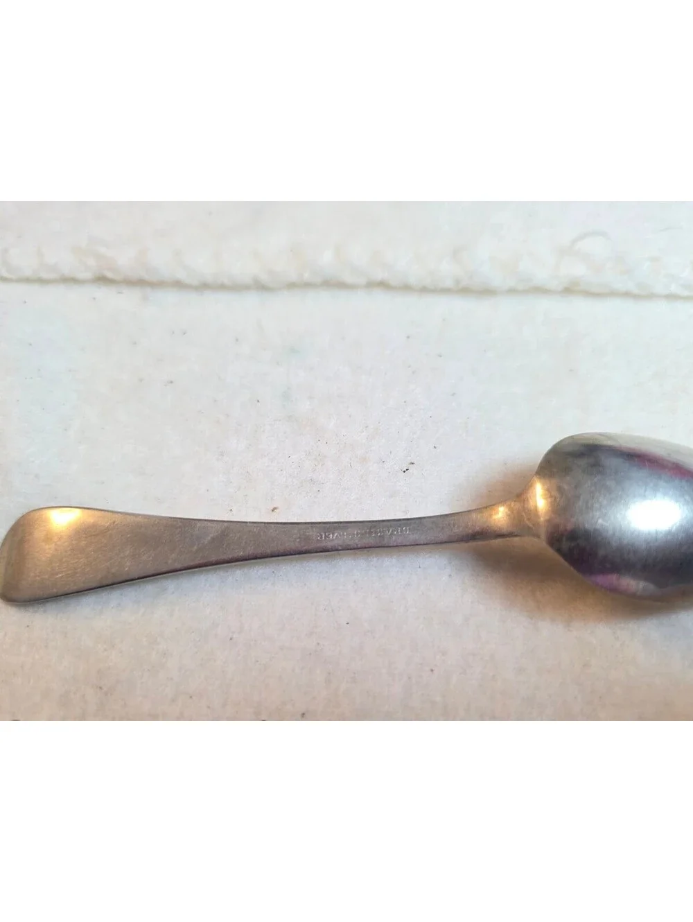 Antique 1847 Rogers Bros Silverplate Teaspoon Beaded Monogram 5.5